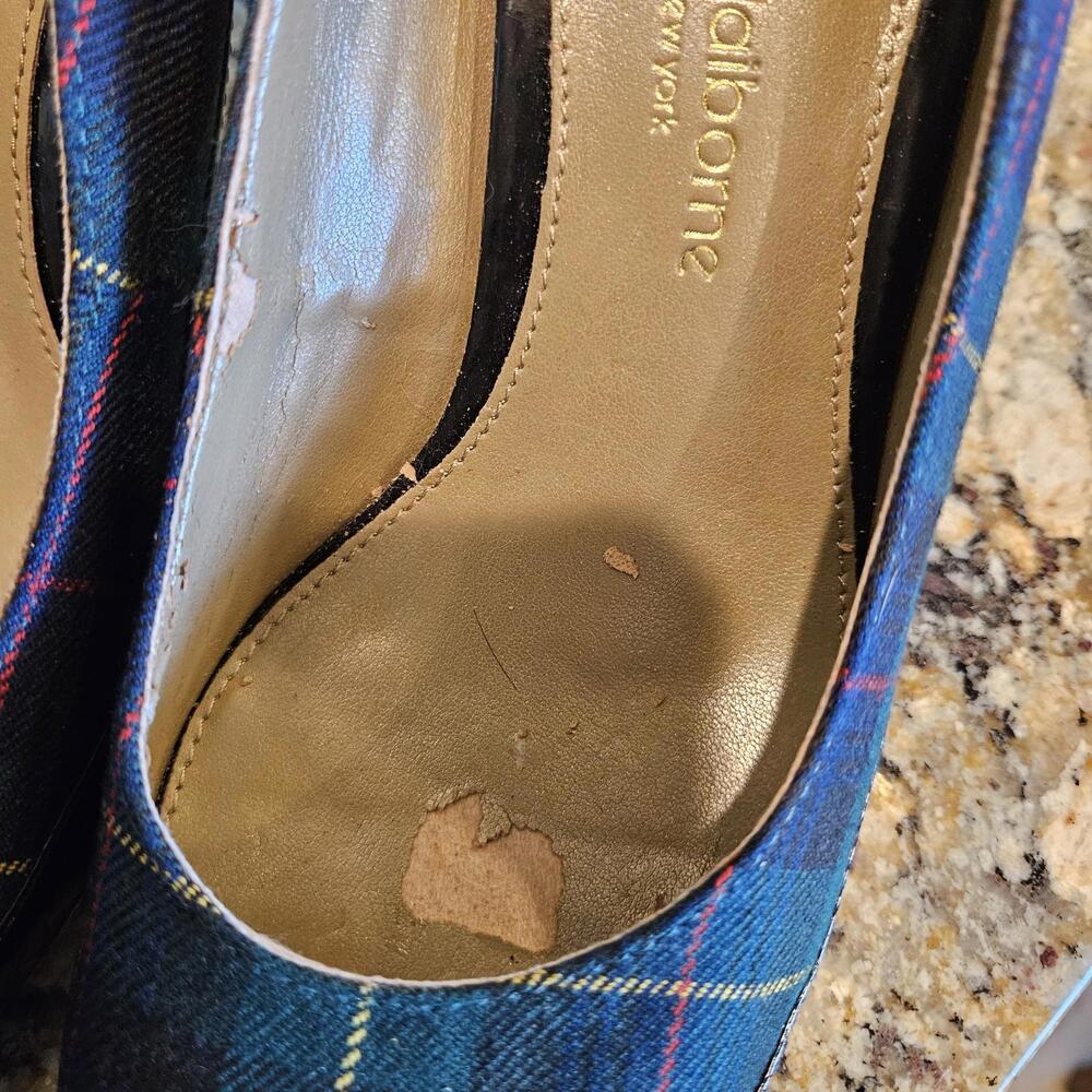Vintage Liz Claiborne Tartan Plaid Heels Size 8.5 - Picture 6 of 8